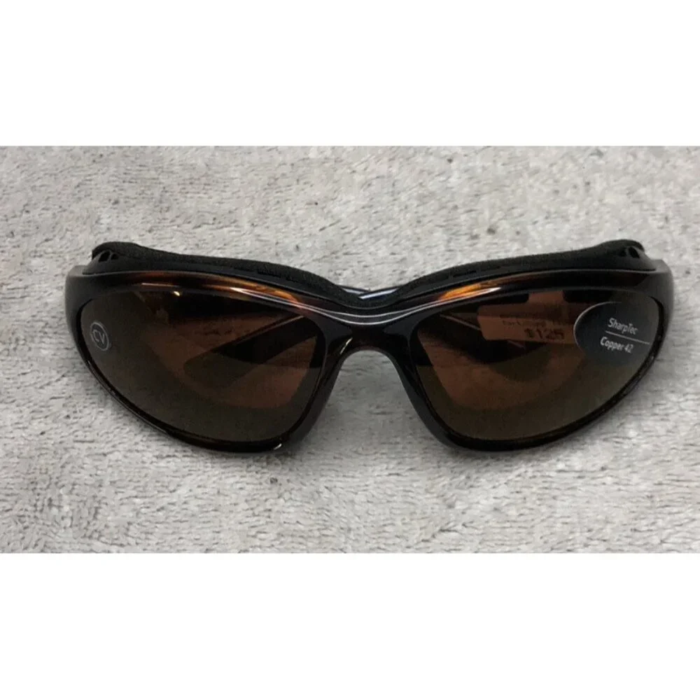 Panoptx - BORA CV F1406 Motorcycle Padded Sport Sunglasses Dark Brown Tortoise